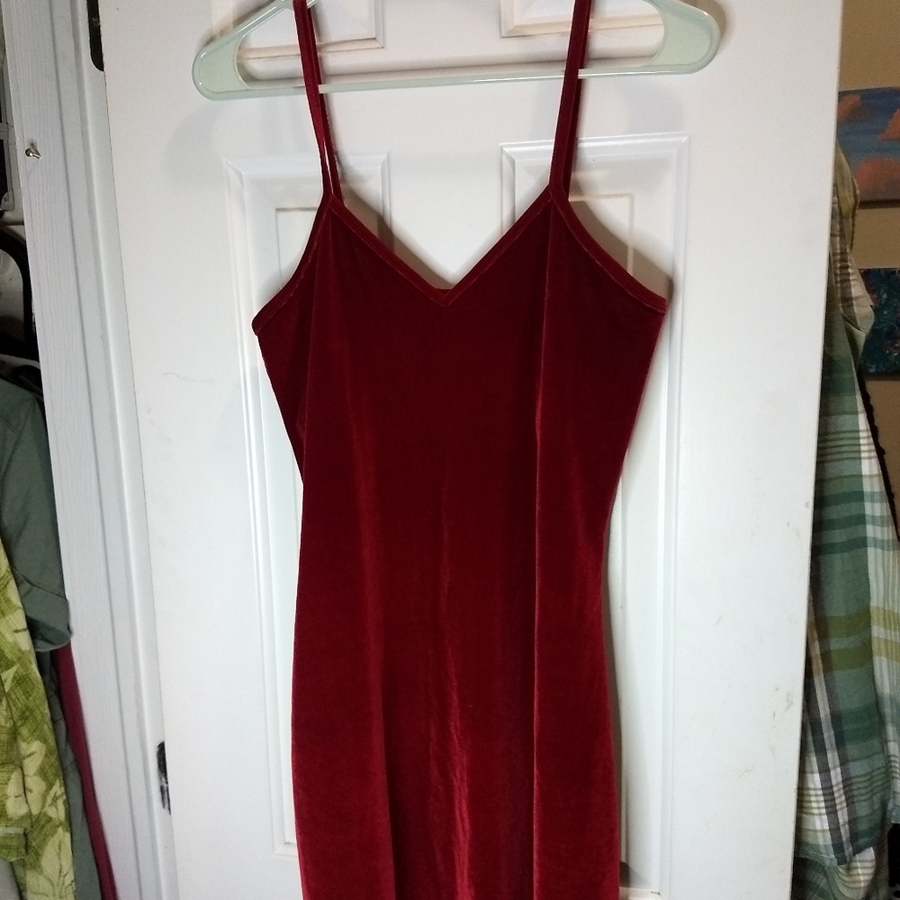 Red Velvet Slip Dress